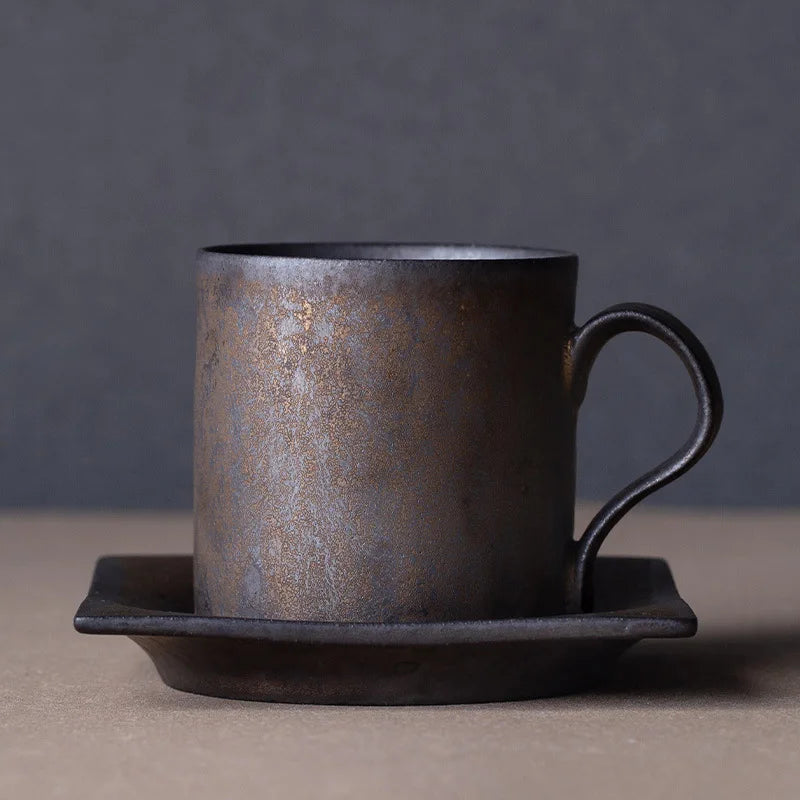 Handmade Stoneware Mug with Tray