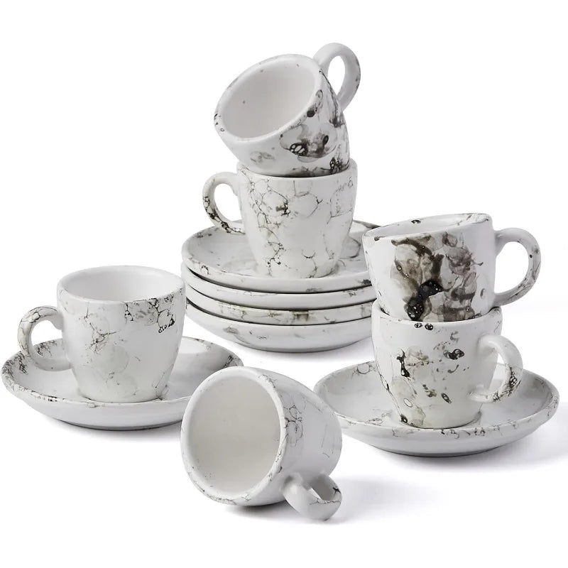 Cup Set with Saucers & Stand