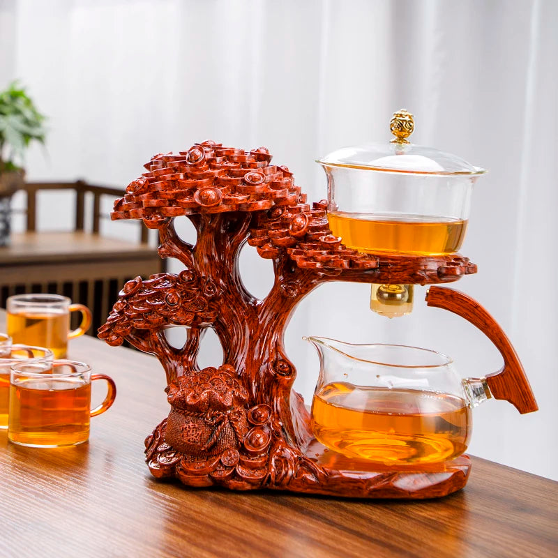 Elegant Glass Teapot with Magnetic Water Diversion Infuser - Art Piece