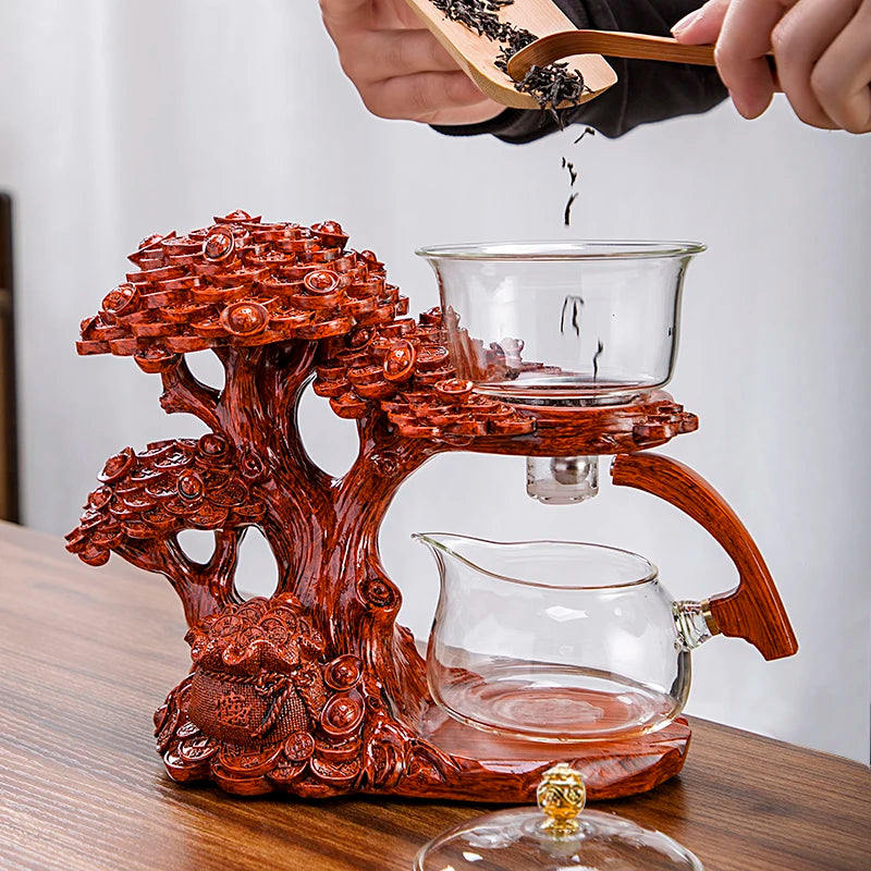 Elegant Glass Teapot with Magnetic Water Diversion Infuser - Art Piece