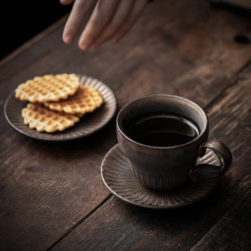 Vintage Mugs with Tray