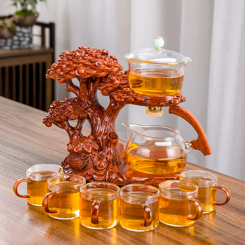 Elegant Glass Teapot with Magnetic Water Diversion Infuser - Art Piece