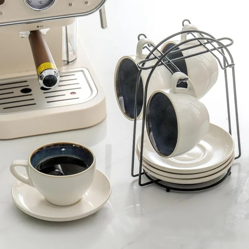 Cup Set with Saucers & Stand