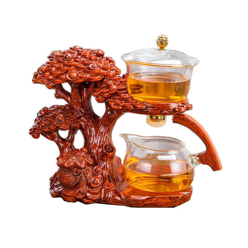 Elegant Glass Teapot with Magnetic Water Diversion Infuser - Art Piece