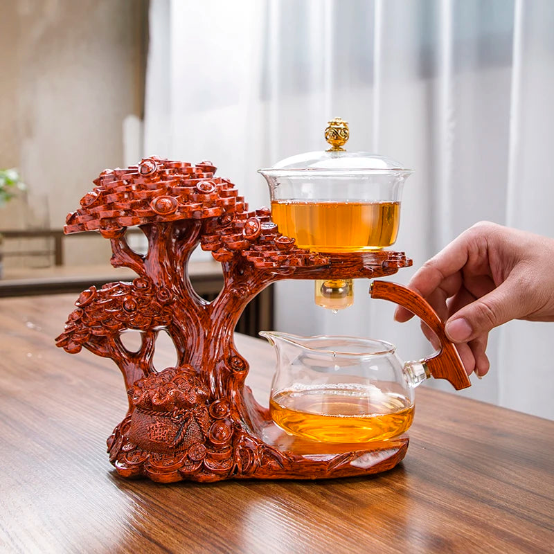 Elegant Glass Teapot with Magnetic Water Diversion Infuser - Art Piece