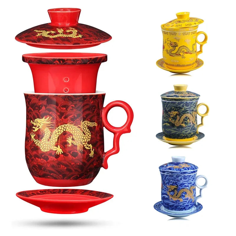 Chinese Dragon Pattern Infuser Mug