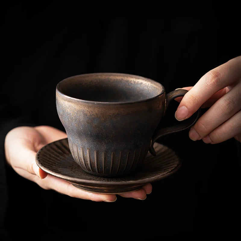 Vintage Mugs with Tray