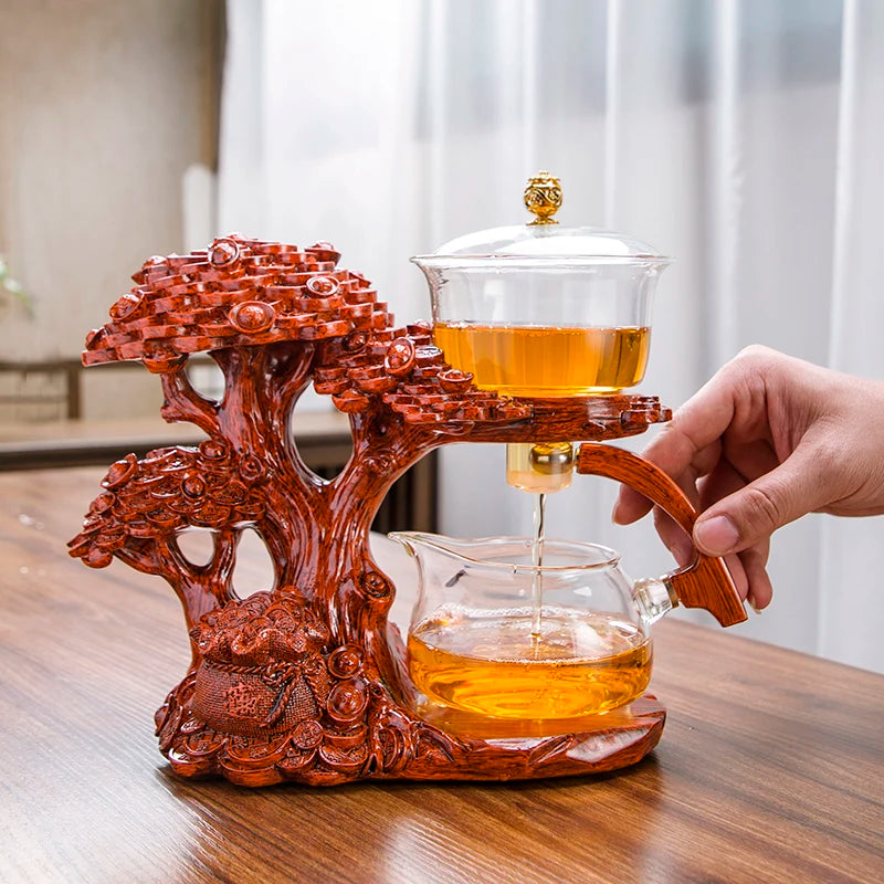 Elegant Glass Teapot with Magnetic Water Diversion Infuser - Art Piece