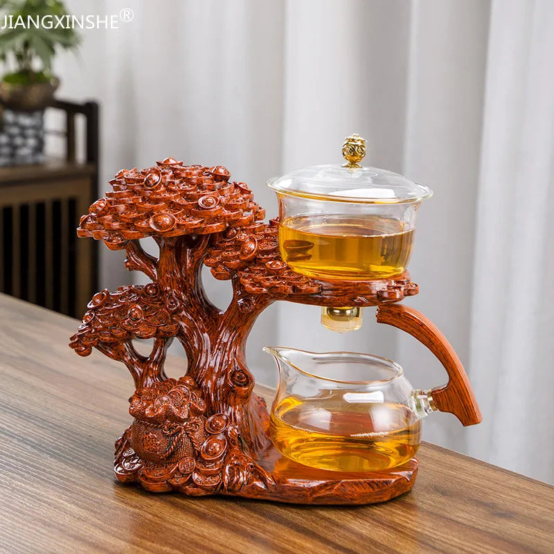 Elegant Glass Teapot with Magnetic Water Diversion Infuser - Art Piece