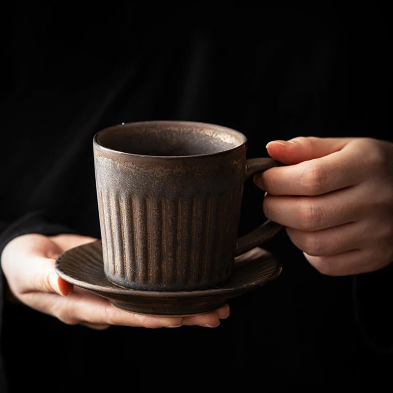 Vintage Mugs with Tray