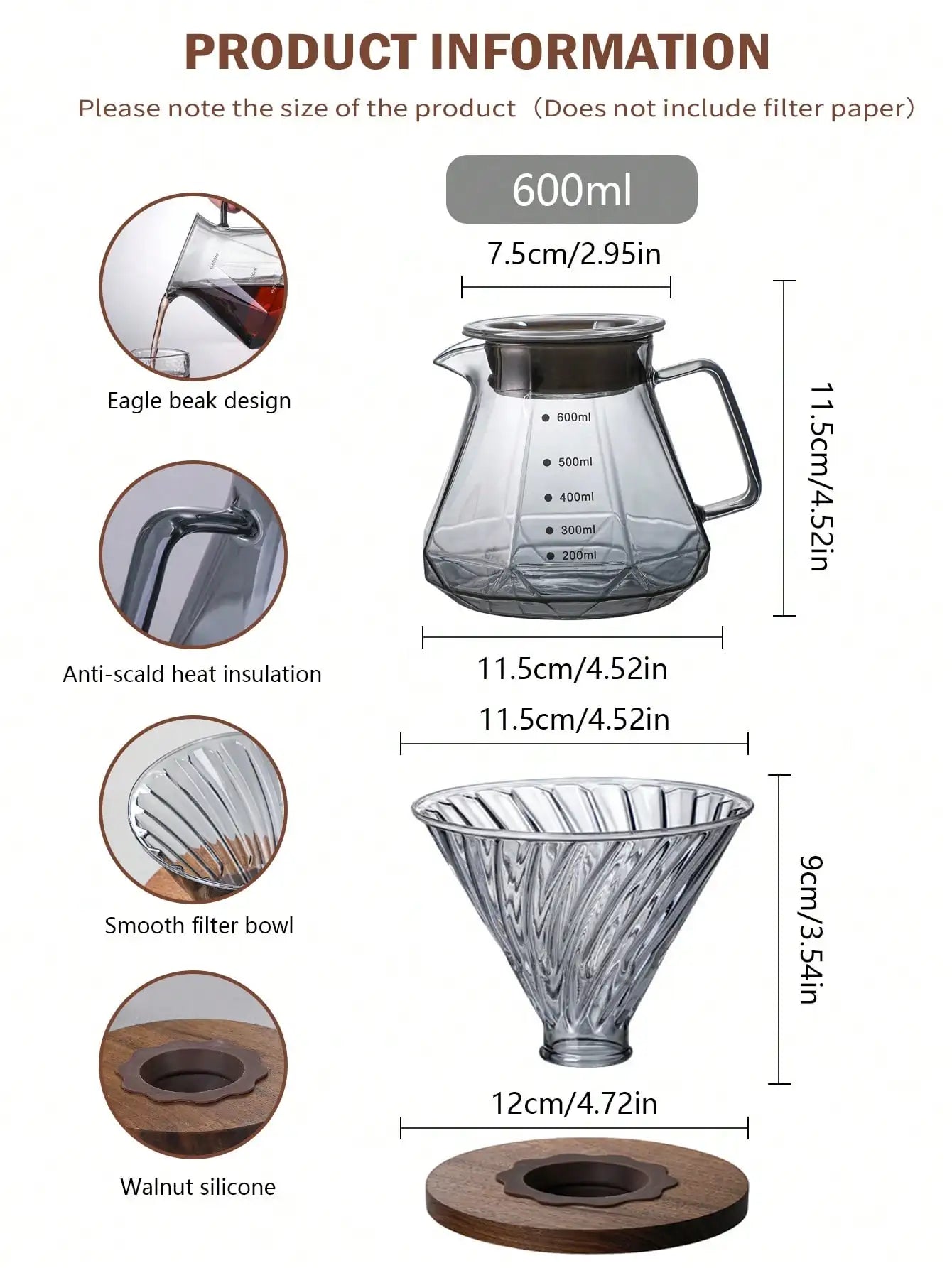 Pour Over Coffee Dripper