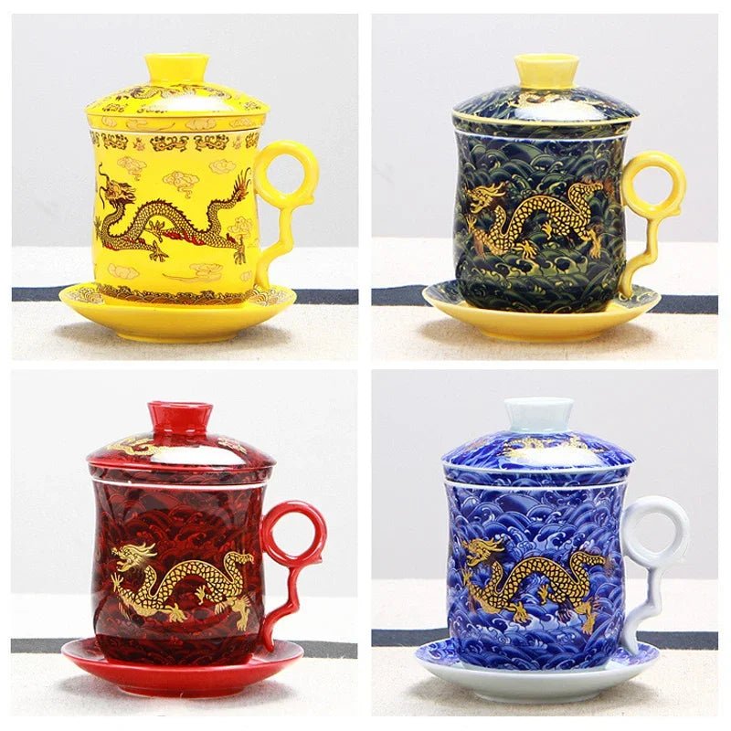 Chinese Dragon Pattern Infuser Mug