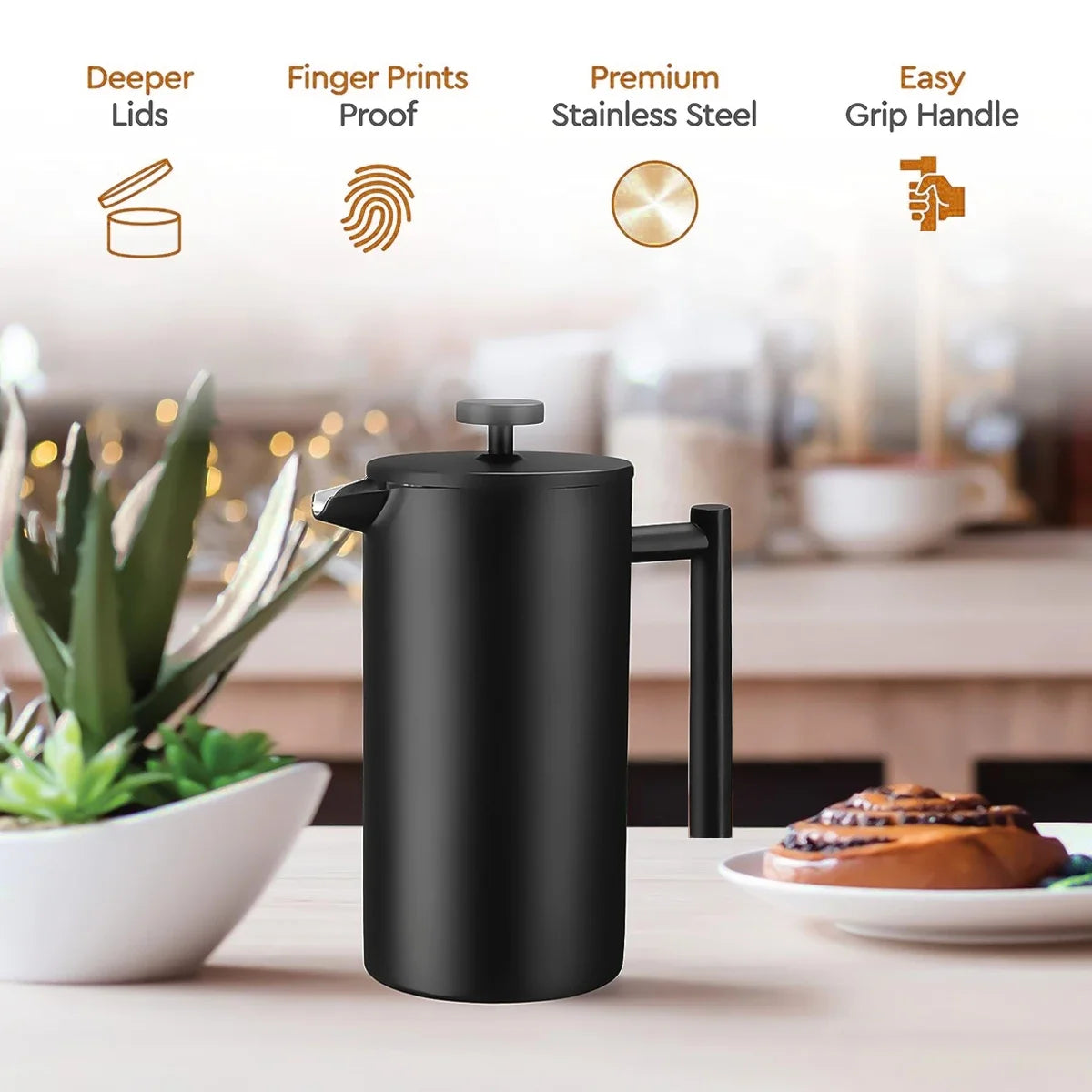 French Press Coffee Maker with Spoon