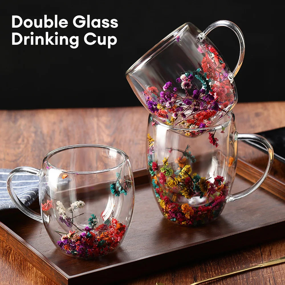 Double Wall Glass Dried Flower Cups