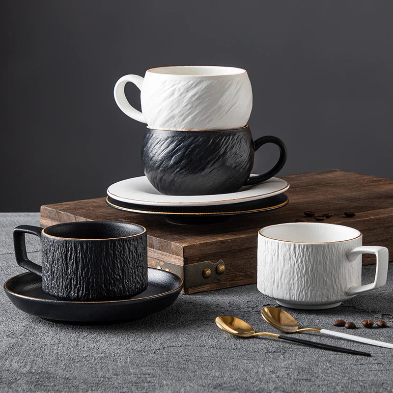 Nordic Ceramic Coffee Cup with Spoon – Luxury Cup